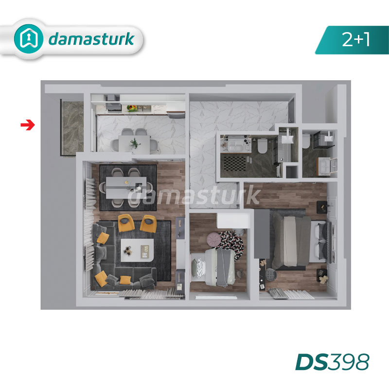 آپارتمان برای فروش در استانبول - Bağcılar DS398 || املاک داماستورک  01