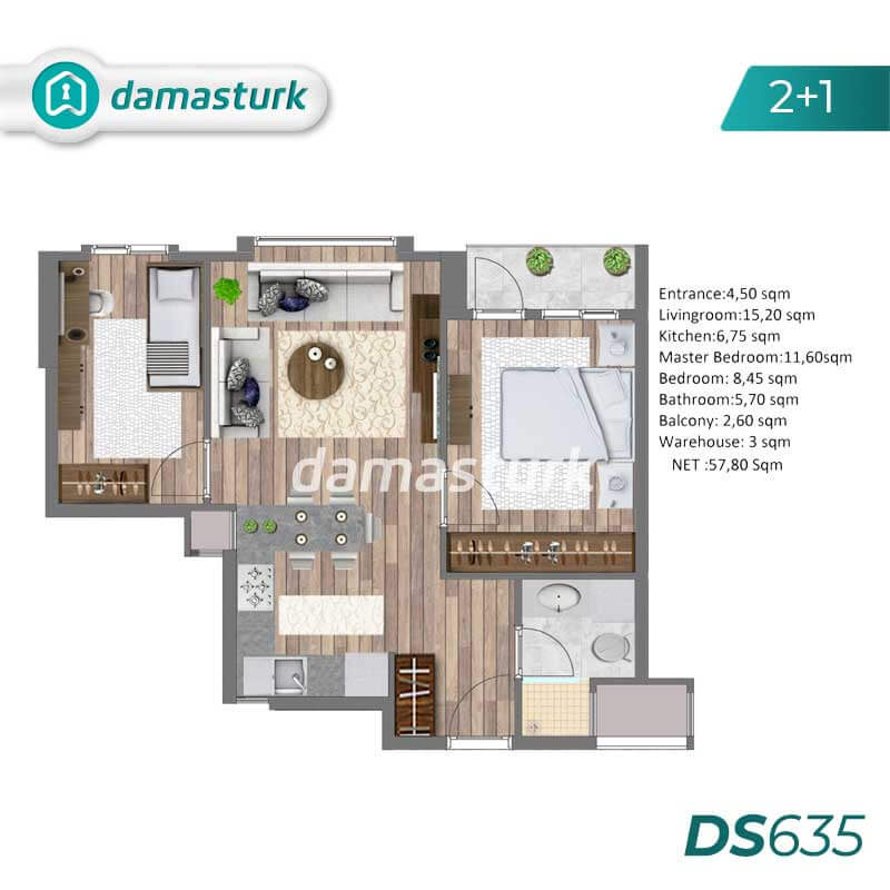 Apartments for sale in Kağıthane- Istanbul DS635 | damasturk Real Estate 02
