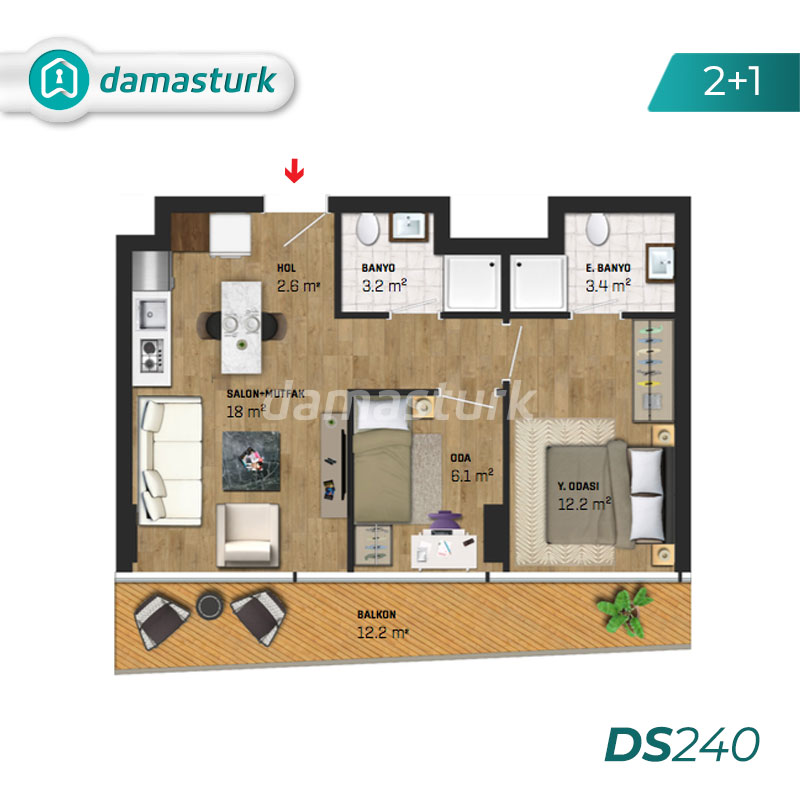 Apartments for sale in Küçükçekmece - Istanbul DS240 | damasturk Real Estate    02