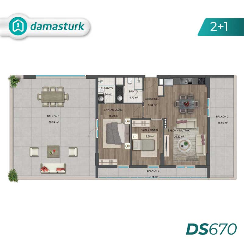 Apartments for sale in Bayrampaşa - Istanbul DS670 | damasturk Real Estate 02
