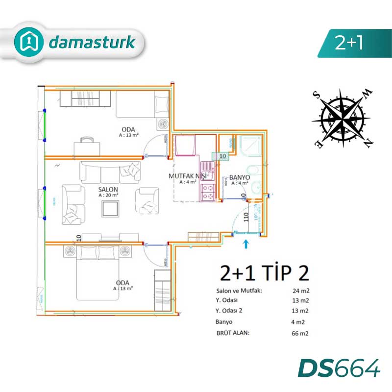 Apartments for sale in Sultangazi - Istanbul DS664 | damasturk Real Estate 03