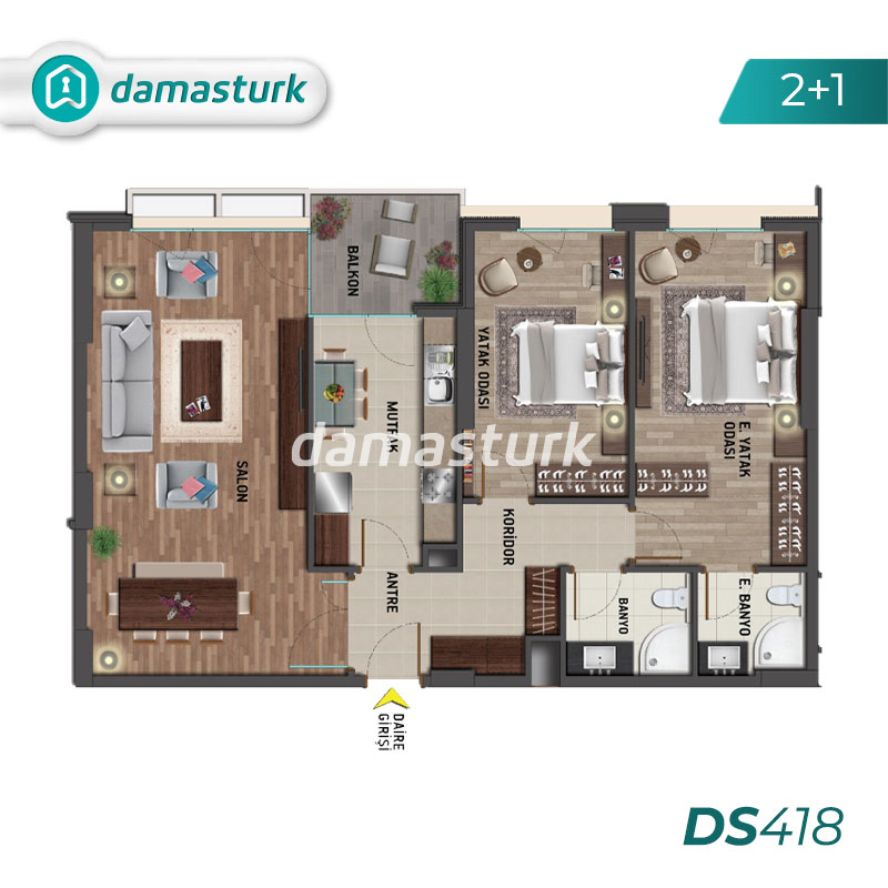 Apartments for sale in Küçükçekmece - Istanbul DS418 | damaturk Real Estate 02