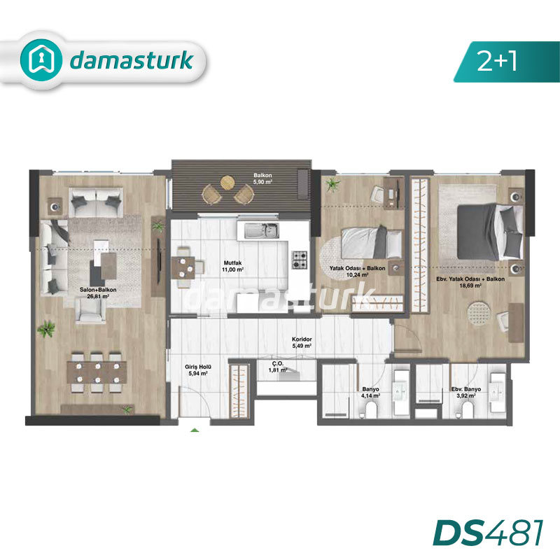 Apartments for sale in Kağıthane - Istanbul DS481 | damasturk Real Estate 02