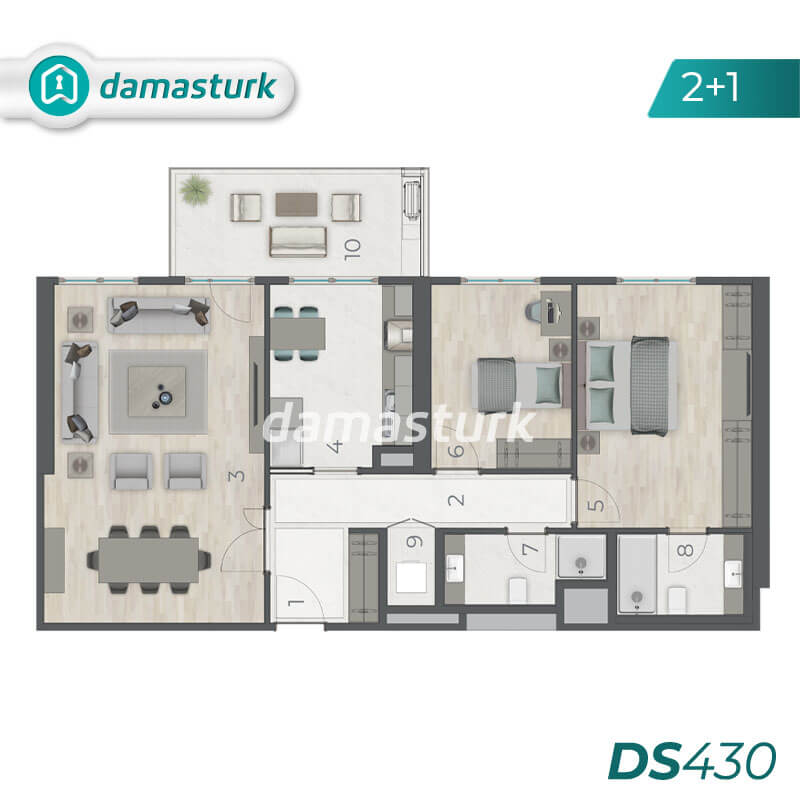 آپارتمان برای فروش در زیتین برنو - استانبول DS430 | املاک داماستورک 02