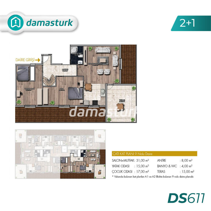 شقق للبيع في بيليك دوزو - اسطنبول  DS611 | داماس تورك العقارية   01