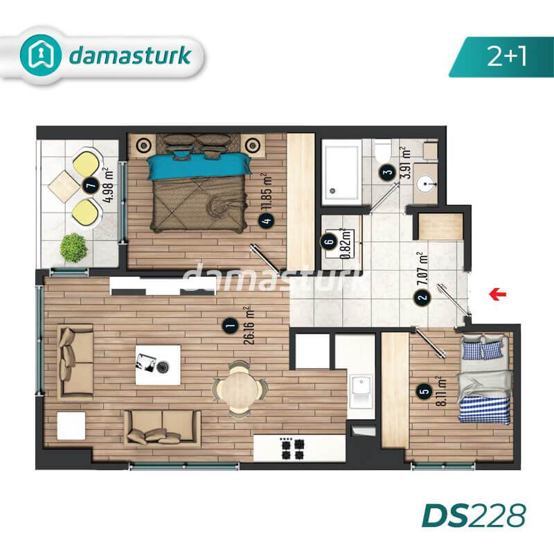 فروش آپارتمان بيليك دوزو - استانبول DS228 | املاک داماس تورک 02