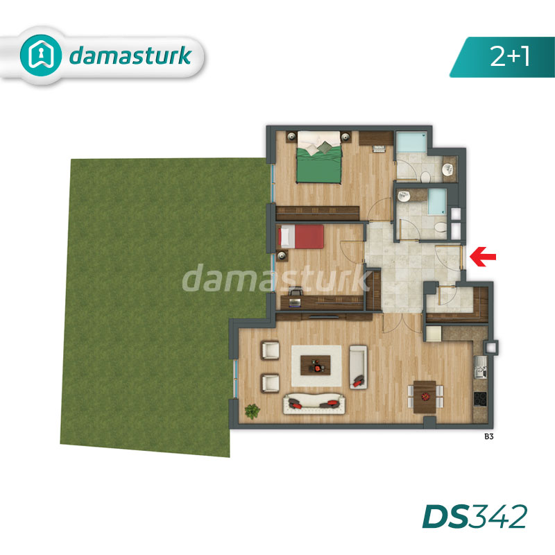 Apartments for sale in Turkey - Istanbul - the complex DS342 || damasturk Real Estate Company 03