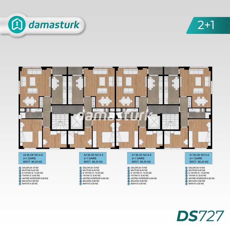 آپارتمان برای فروش در بيليك دوزو - استانبول DS727 | املاک داماستورک 01
