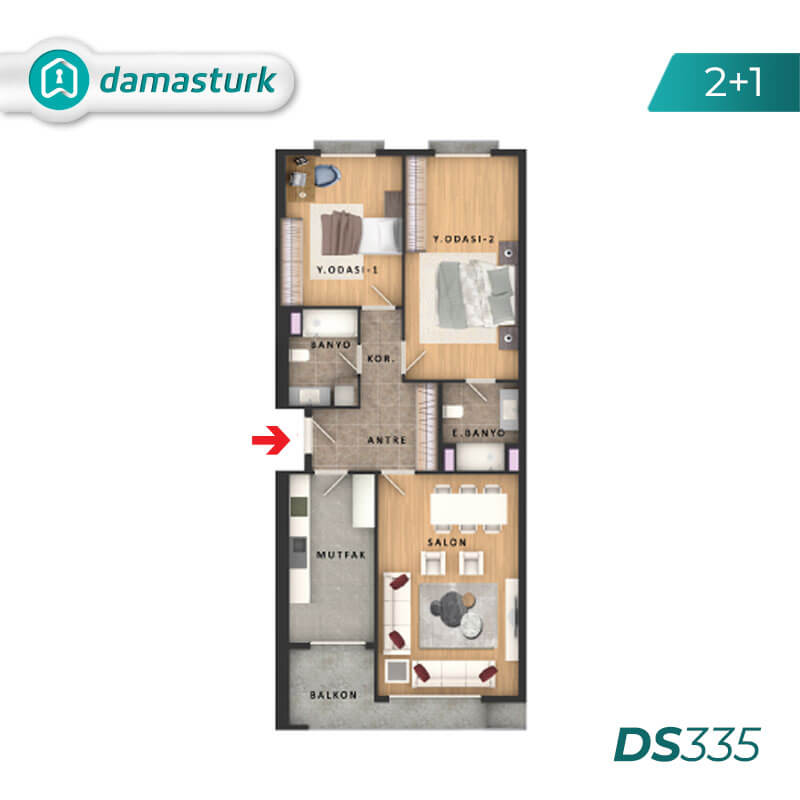 Apartments for sale in Turkey - the complex DS335 || damasturk Real Estate Company 01
