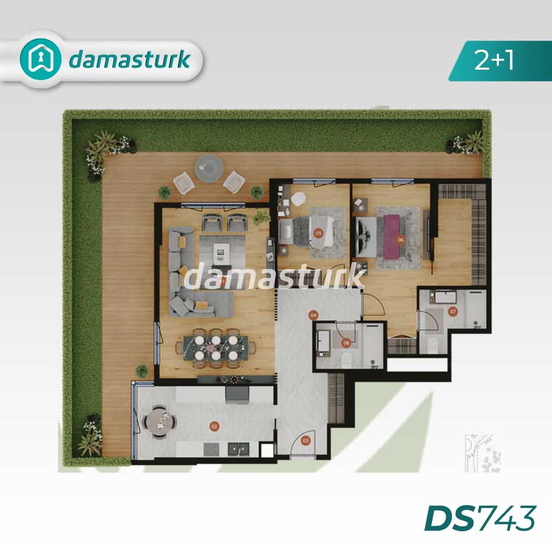 Luxury apartments for sale in Bahçelievler - Istanbul DS743 | damasturk Real Estate 01