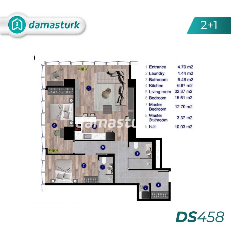 Apartments for sale in Şişli - Istanbul DS669 | damasturk Real Estate 02
