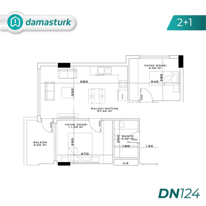 آپارتمان های لوکس برای فروش در آلانیا - آنتالیا DN124 | املاک داماستورک 02
