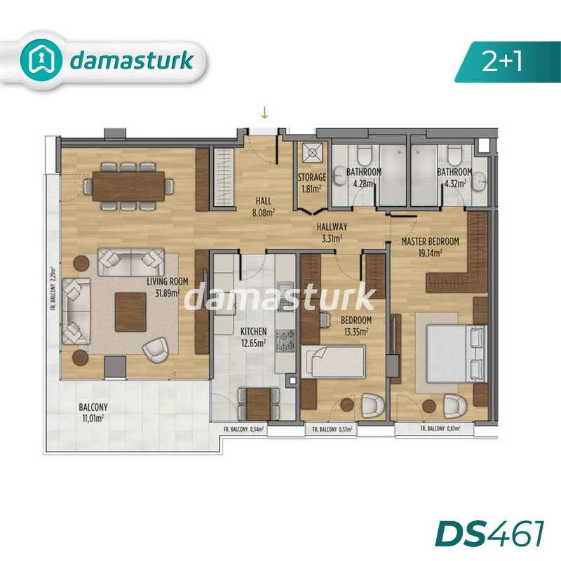 Appartements à vendre à Üsküdar - Istanbul DS461 | damasturk Immobilier 01