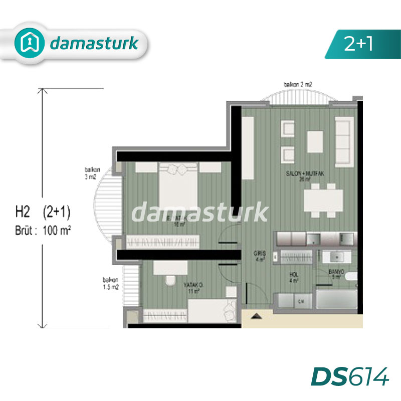 Apartments for sale in Şişli - Istanbul DS614 | damasturk Real Estate 02