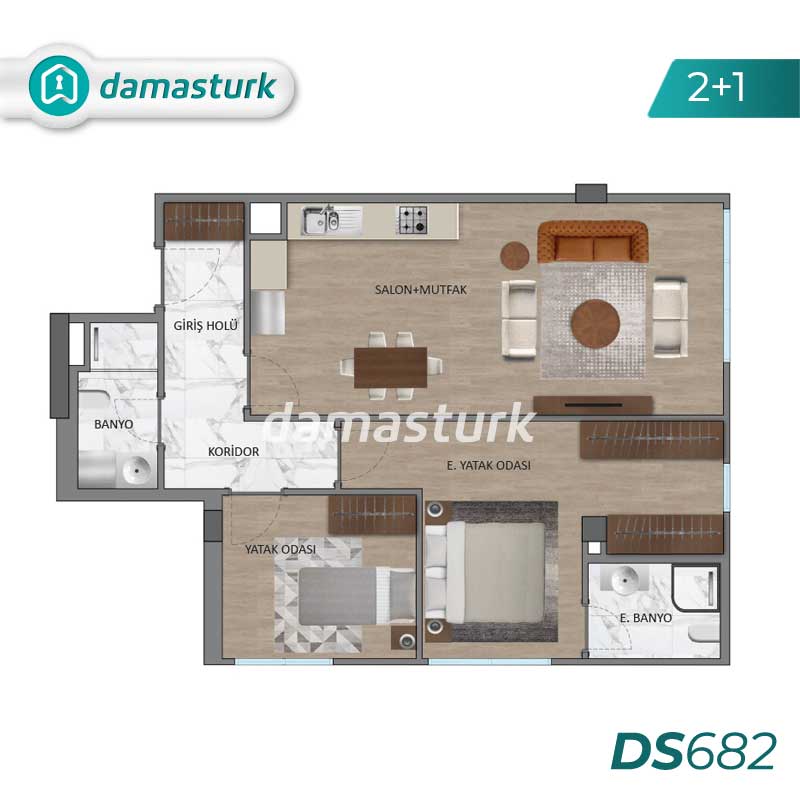 Apartments for sale in Üsküdar - Istanbul DS682 | damasturk Real Estate 01