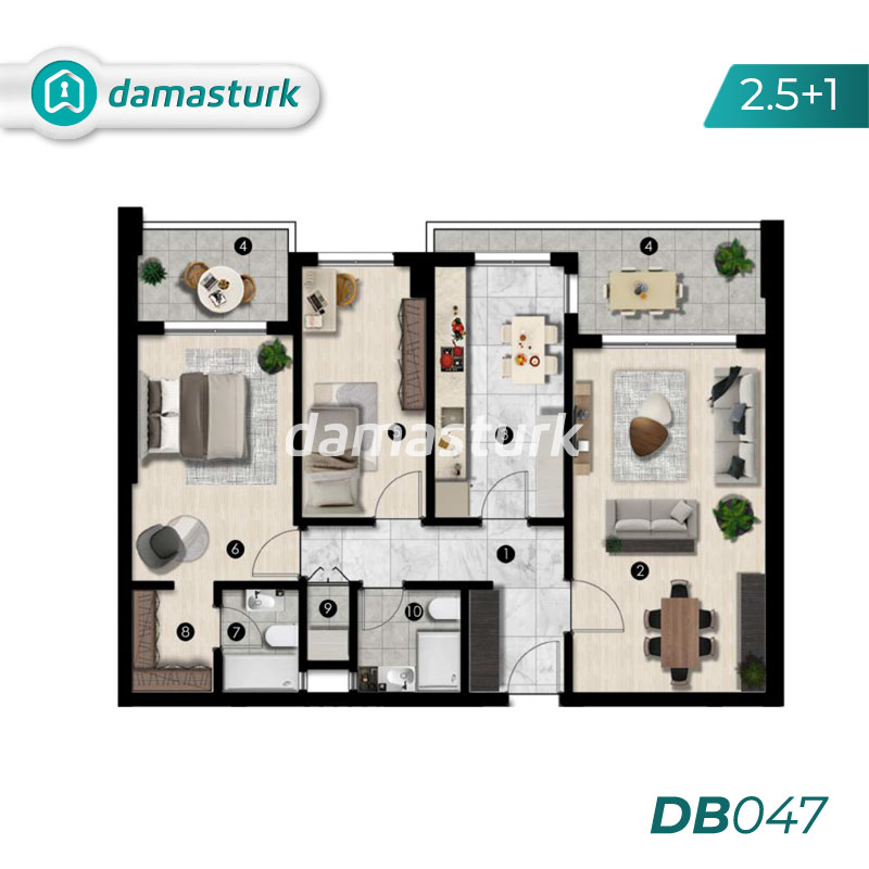Apartments for sale in Nilufer-Bursa DB047 | DAMAS TÜRK Real Estate 01