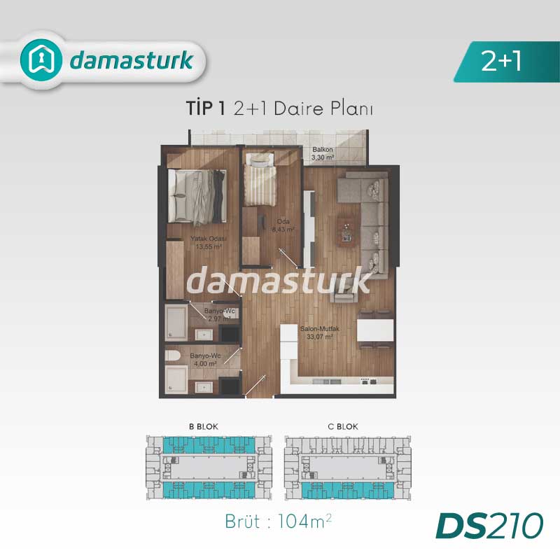 Apartments for sale in Küçükçekmece - Istanbul DS210 | damasturk Real Estate 02