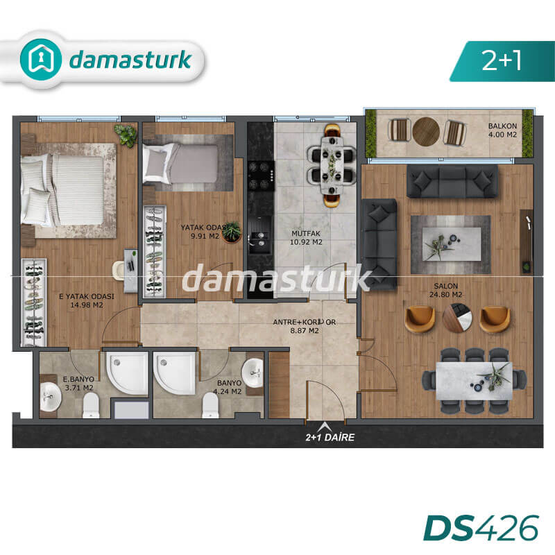 شقق للبيع في بيليك دوزو - اسطنبول  DS426 | داماس تورك العقارية   01