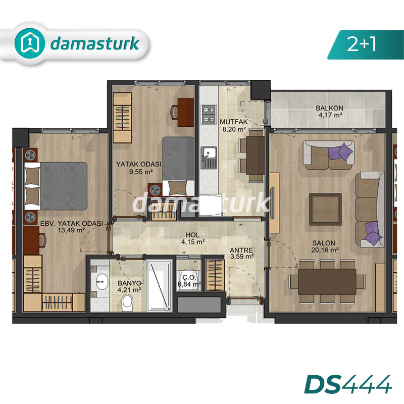 آپارتمان برای فروش در باشاك شهير - استانبول DS444 | املاک داماستورک 01