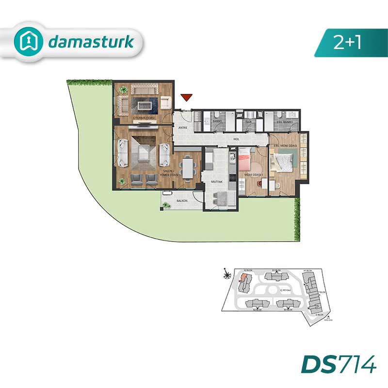 Luxury apartments for sale in Başakşehir - Istanbul DS714 | damasturk Real Estate 01