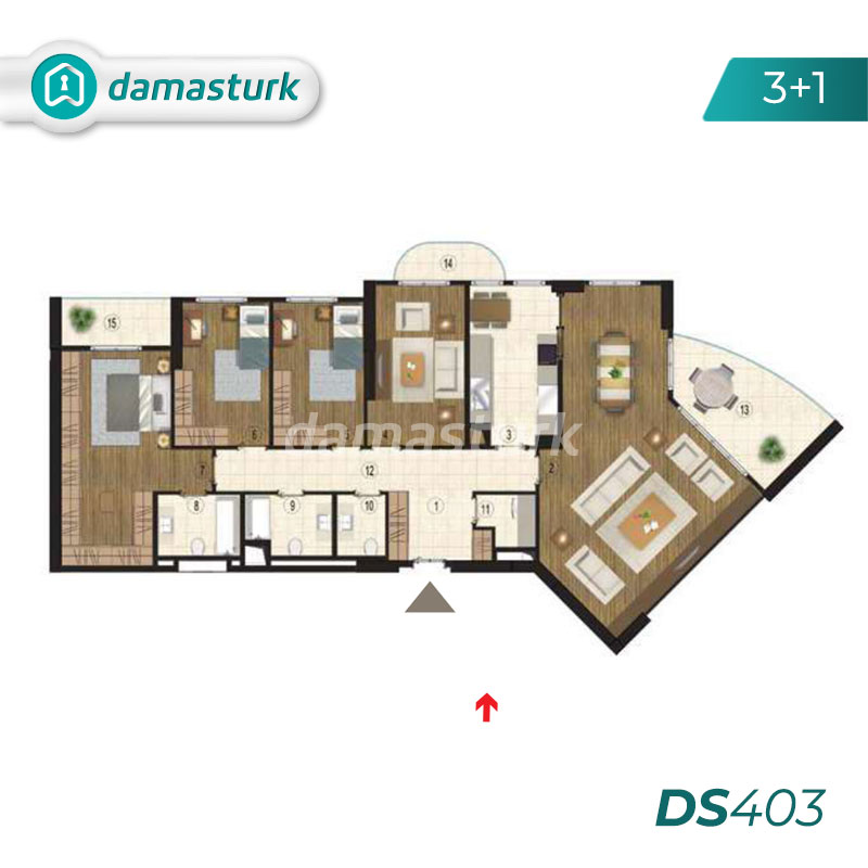 فروش آپارتمان در استانبول -  كوتشوك شكمجه  DS403 || املاک داماس تورک  14 01