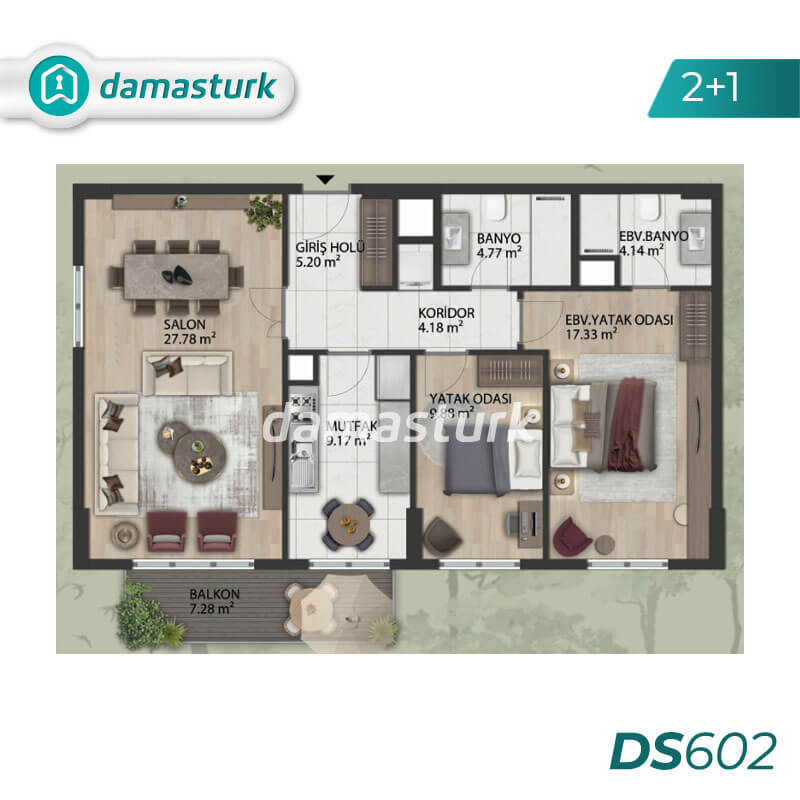 آپارتمان برای فروش در باشاك شهير -استانبول DS602 | املاک داماستورک  01