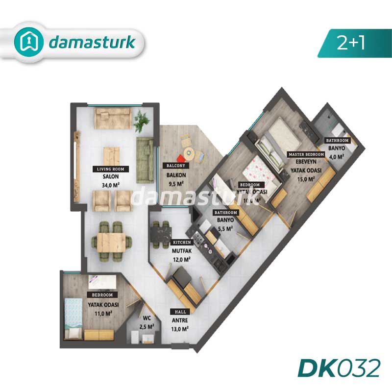 Propriétés à vendre à Başiskele - Kocaeli DK032 | damasturk Immobilier 01