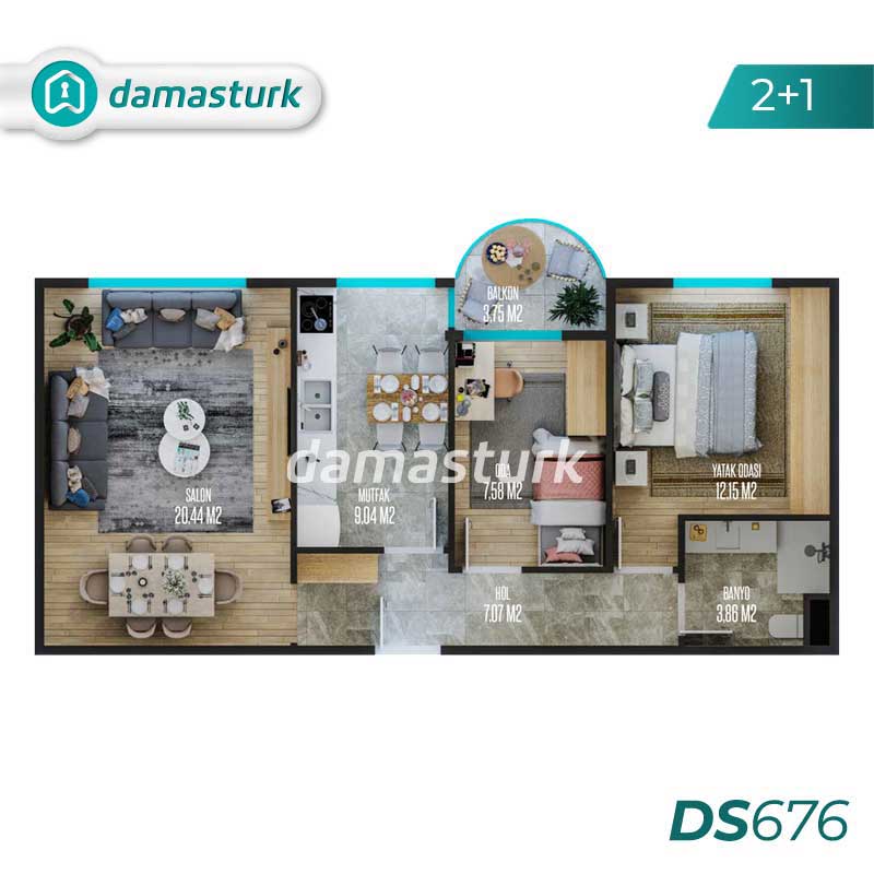 فروش آپارتمان در پندیک - استانبول DS676 | املاک داماستورک 01