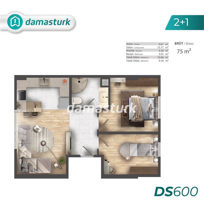 Apartments for sale in Eyup - Istanbul DS600 | damasturk Real Estate 02