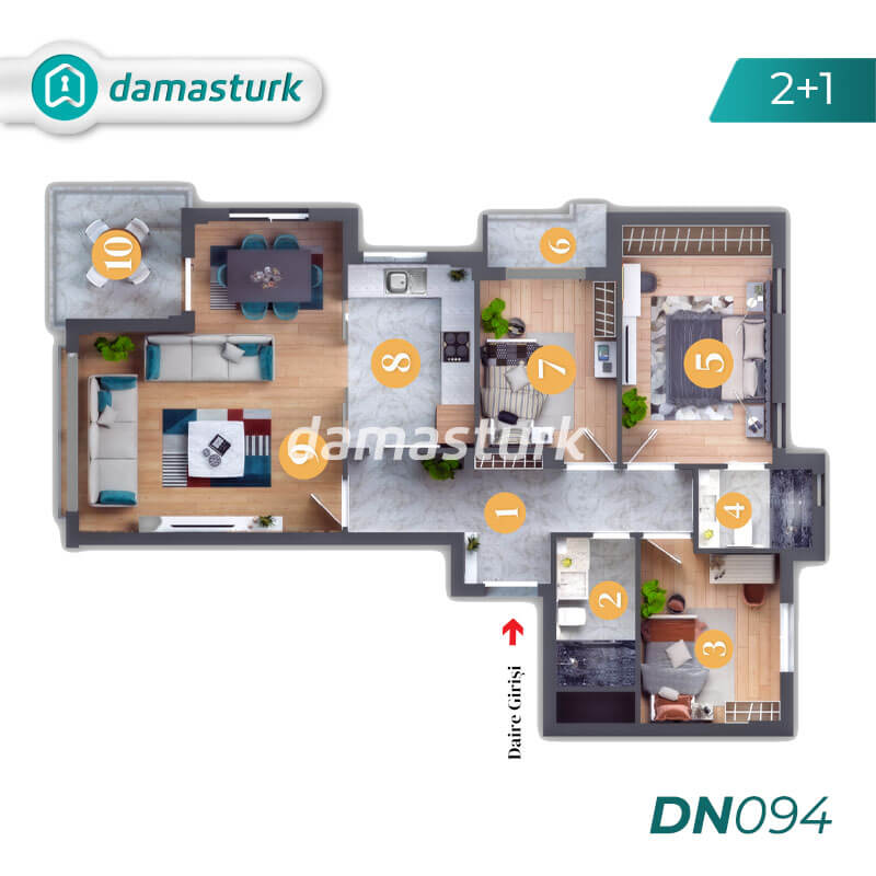 Appartements à vendre à Aksu - Antalya DN094 | damasturk Immobilier 01