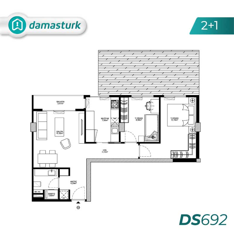 Luxury apartments for sale in Kadıkoy - Istanbul DS692 | damasturk Real Estate 02