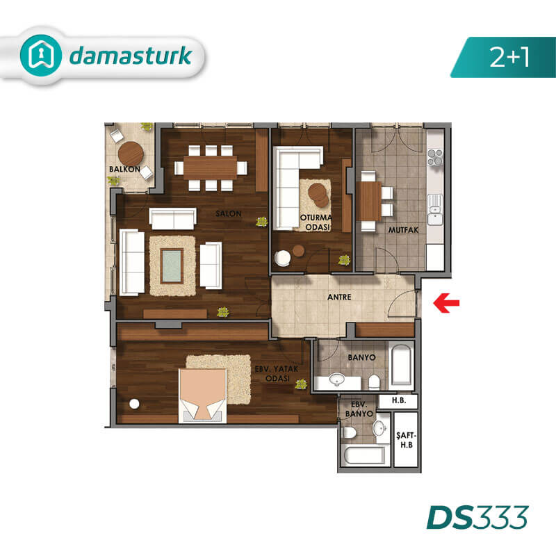  Apartments for sale in Turkey - the complex DS333 || damasturk Real Estate Company 01