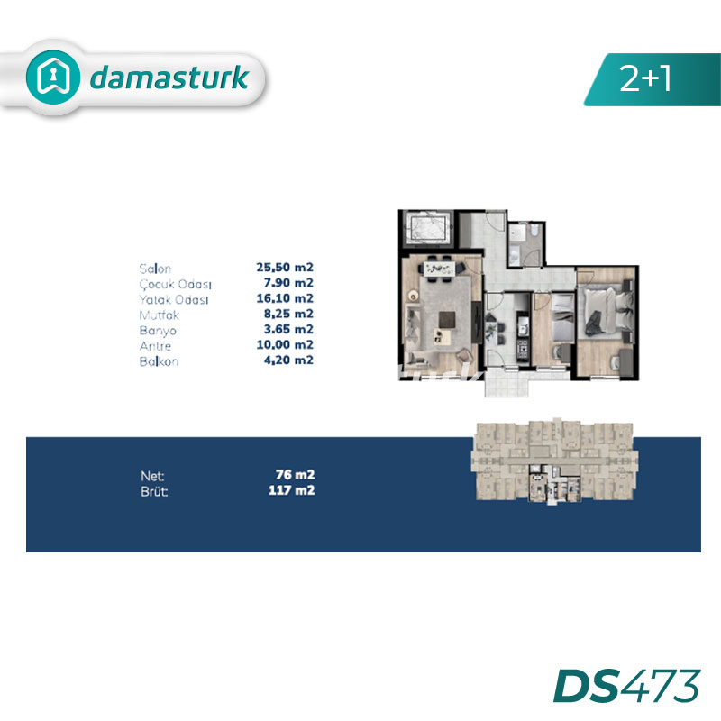 آپارتمان برای فروش در بهشلي افلار - استانبول DS473 | املاک داماستورک 01