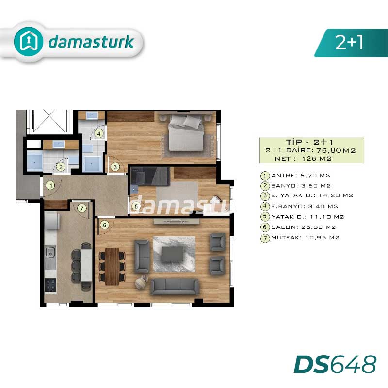 آپارتمان برای فروش در بيليك دوزو - استانبول DS648 | املاک داماستورک 01