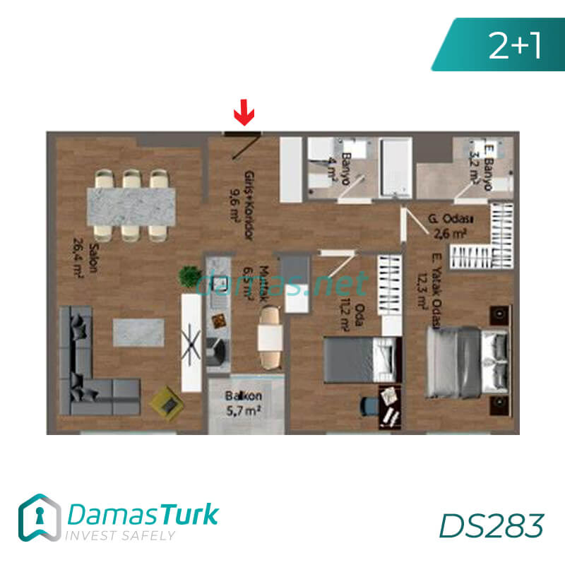 مجمع شقق استثماري جاهز للسكن بإطلالة بحرية رائعة في اسطنبول الأوروبية منطقة بيوك شكمجة DS283  || داماس تورك العقارية 01