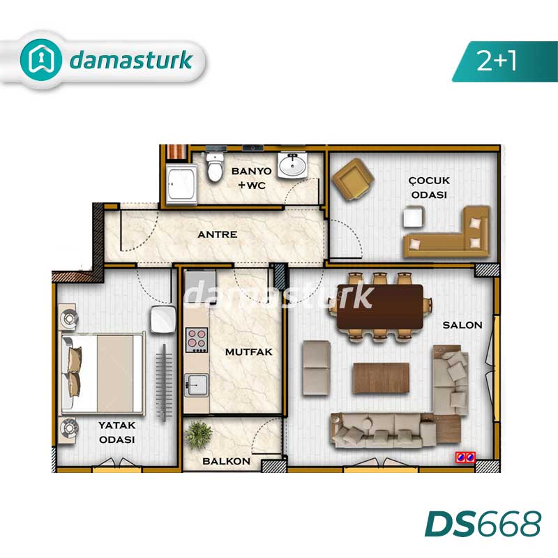 Appartements à vendre à Eyüp - Istanbul DS668 | damasturk Immobilier 01