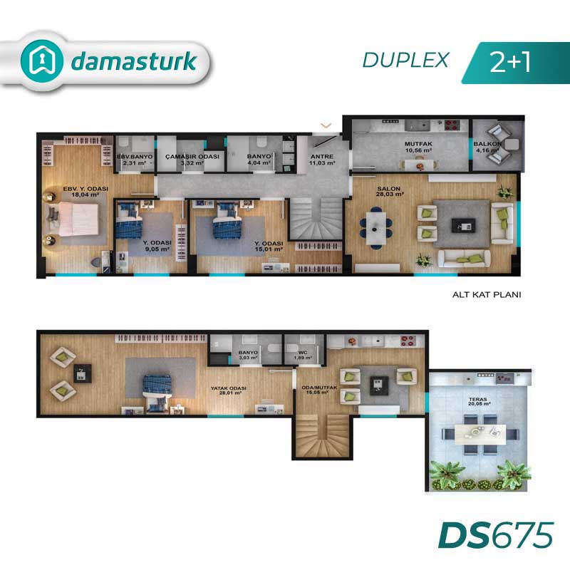 Appartements à vendre à Pendik - Istanbul DS675 | damasturk Immobilier 01