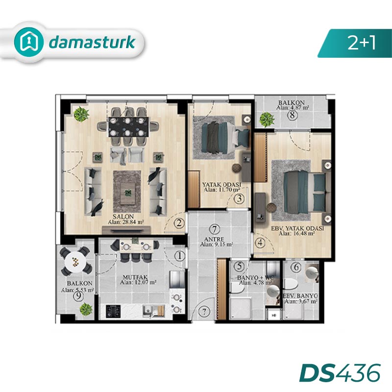 آپارتمان برای فروش در بيوك شكمجة - استانبول DS436 | املاک داماستورک 01