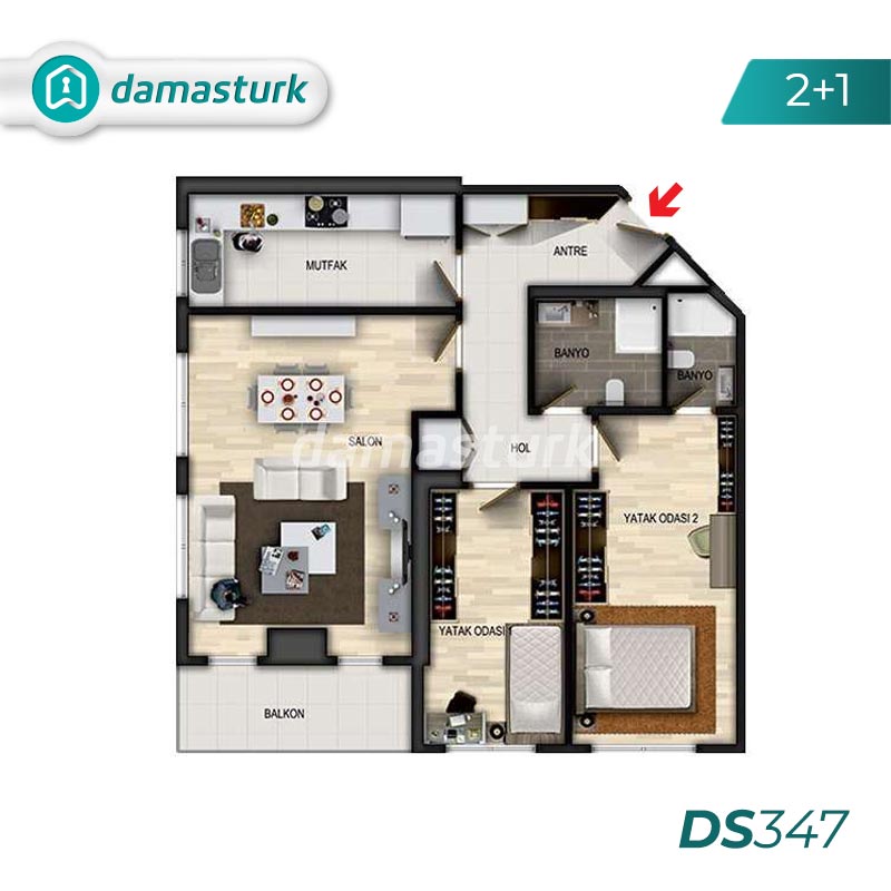  Apartments for sale in Turkey - Istanbul - the complex DS347 || damasturk Real Estate Company 02