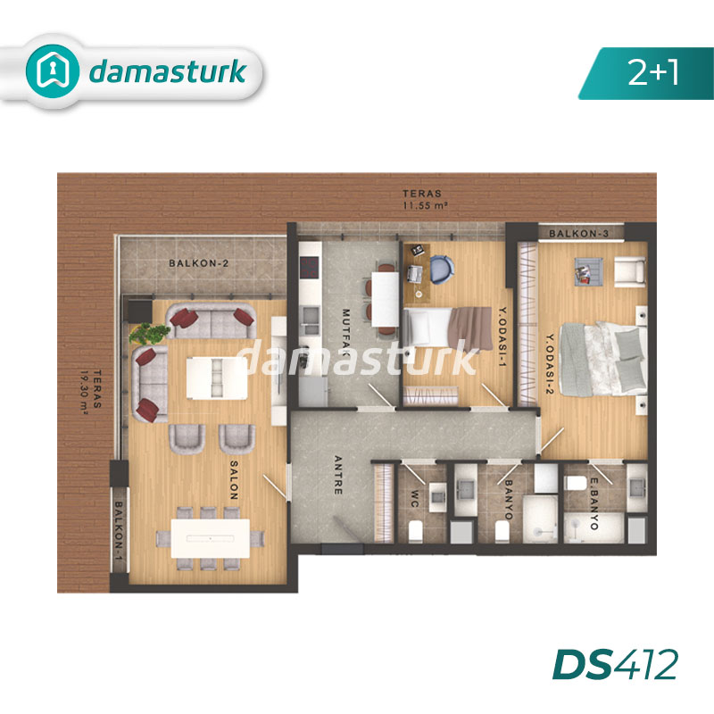 Appartements à vendre à Bakırköy - Istanbul DS412 | damasturk Immobilier 01