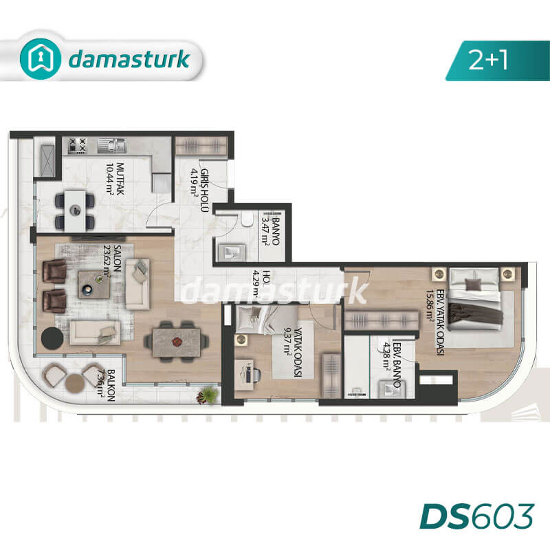 آپارتمان برای فروش در بغجلار - استانبول DS603 | املاک داماستورک 02