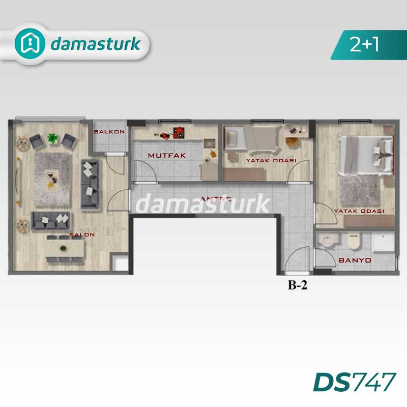 Appartements à vendre à Maltepe - Istanbul DS747 | damasturk Immobilier 02