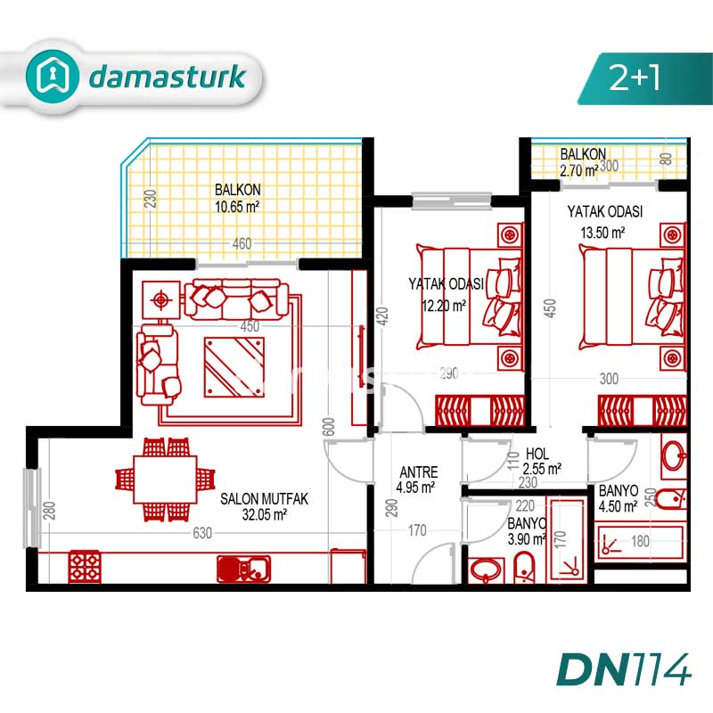 آپارتمان های لوکس برای فروش در آلانیا - آنتالیا DN114 | املاک داماستورک 02