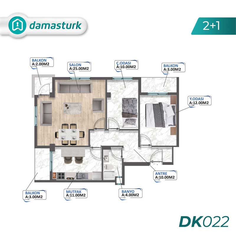 Appartements à vendre à Izmit - Kocaeli DK022 | DAMAS TÜRK Immobilier 01