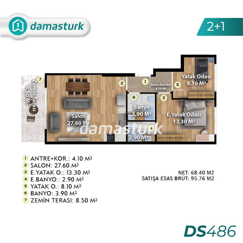 شقق للبيع في بيوك شكمجة - اسطنبول  DS486 | داماس تورك العقارية   01
