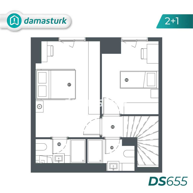 آپارتمان برای فروش در بغجلار - استانبول DS655 | املاک داماستورک 02