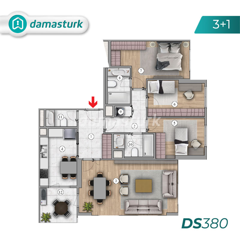 Apartments for sale in Turkey - Istanbul - the complex DS380  || damasturk Real Estate  02