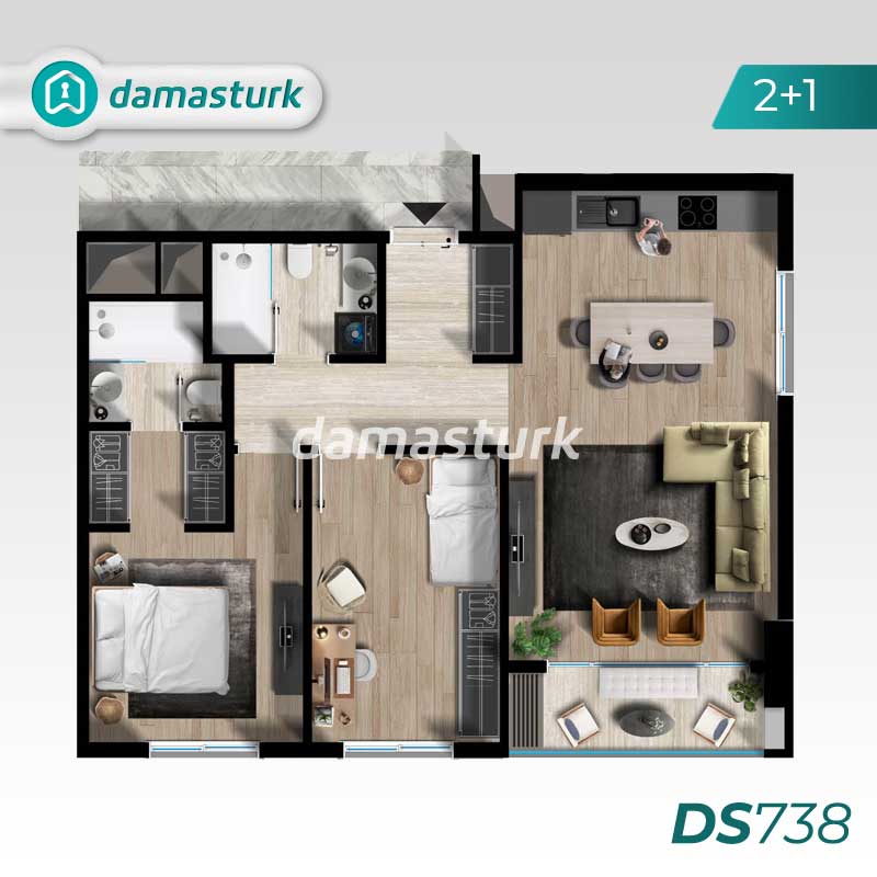 آپارتمان های لوکس برای فروش در توپکاپی - استانبول DS738 | املاک داماستورک 02