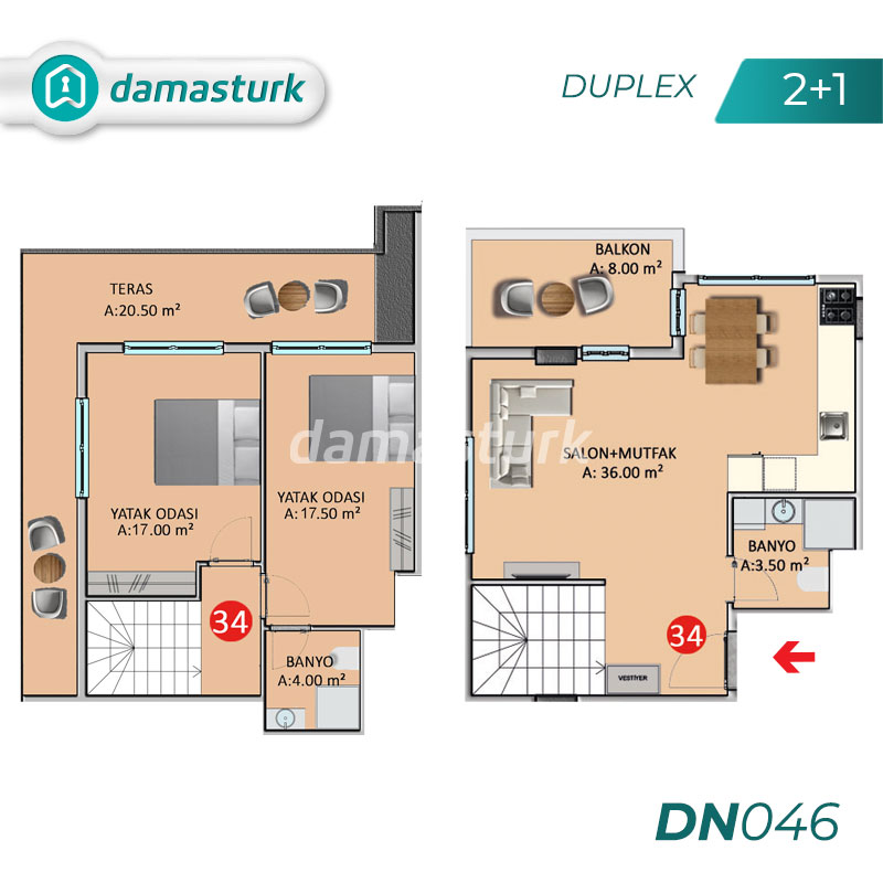 Apartments for sale in Antalya Turkey - complex DN046 || DAMAS TÜRK Real Estate Company 01