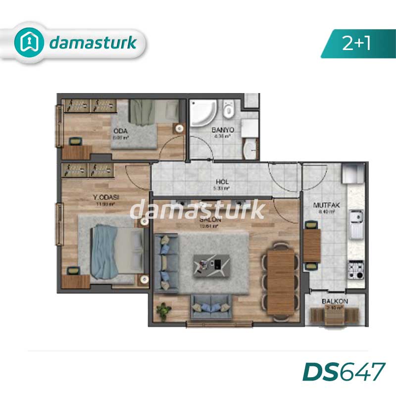 آپارتمان برای فروش در كوتشوك شكمجه - استانبول DS647 | املاک داماستورک 01